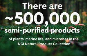 There are ~500,000 semi-purified products of plants, marine life, and microbes in the NCI Natural Product Collection